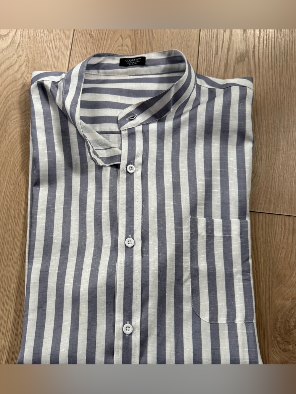 Coofandy Mandarin Collar Shirt size L